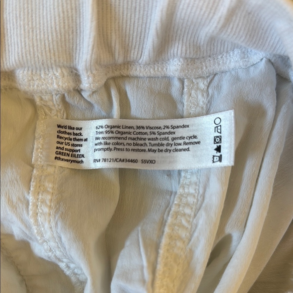 Eileen Fisher White Cropped Pants with pockets Size S/P RUNS BIG - Picture 9 of 9